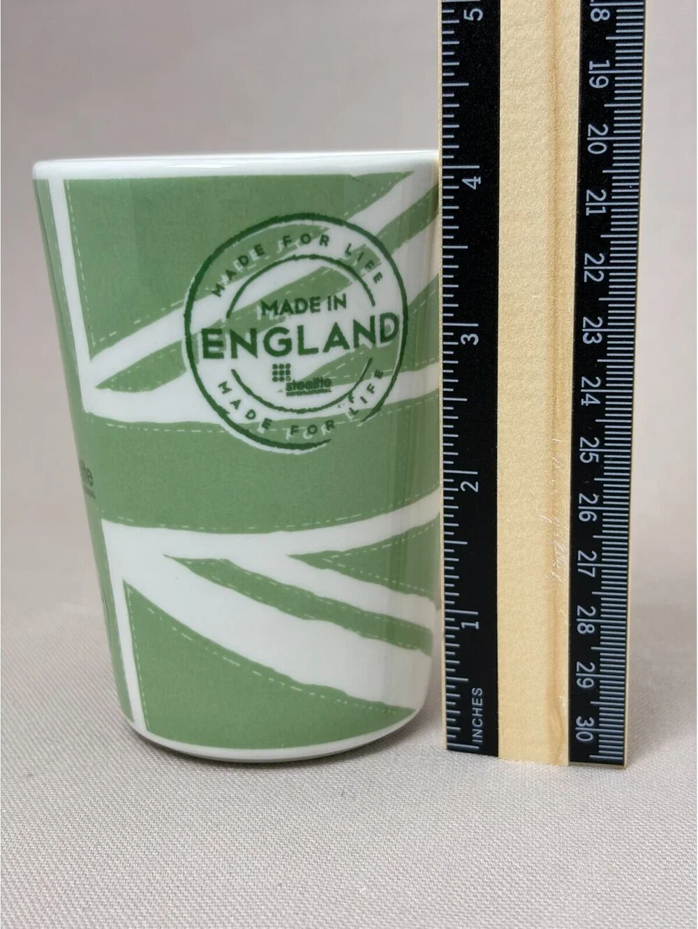 Steelite Made In England Green Union Jack Flag Ceramic Coffee Tea Mug 10 oz